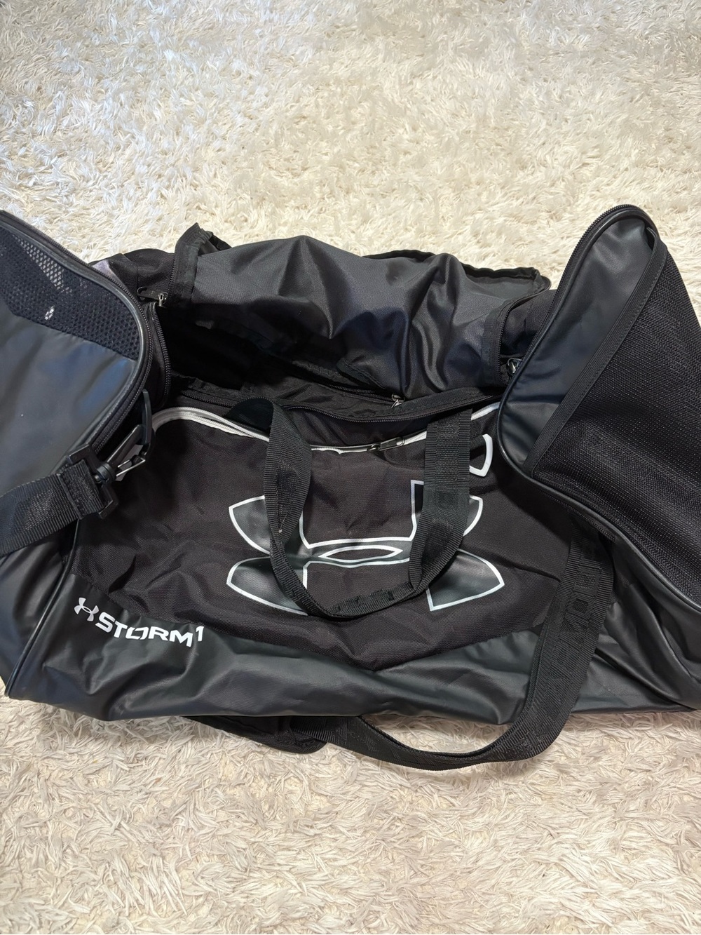 Under Armour Black Duffel Bag with White Logo - Men